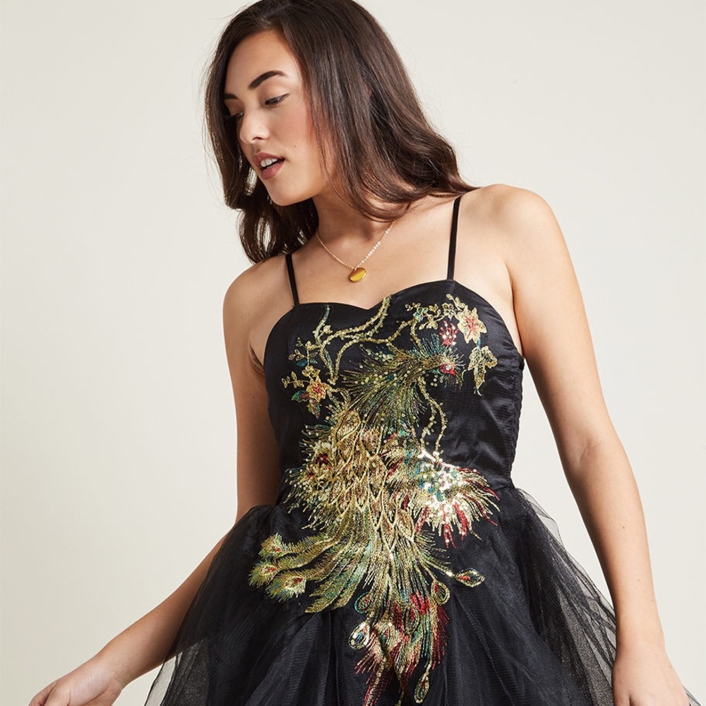 Chi Chi London Perfect Poise Tulle Dress Peacock